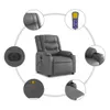 The Living Store Massagesessel Elektrisch Grau Kunstleder Produktbild-Vorschau 8