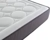 Close-up view of a white and gray mattress with quilted sides. Produktbild-Vorschau
