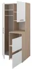 A white and wood-colored cabinet set, likely for a washing machine, shown against a white background. Produktbild-Vorschau