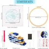 A collage of images showing the contents of a punch needle starter kit. Produktbild-Vorschau