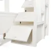 A close-up view of a white wooden bunk bed with drawers and cabinets. Náhled obrázku produktu