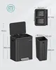 A product image showing a black kitchen trash can with dimensions and capacity indicated by text and measurement lines. Produktbild-Vorschau