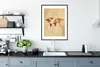 MuchoWow® Gerahmtes Poster Weltkarte - Herz - Braun 60x80 Produktbild-Vorschau 4