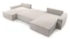 AX LIVING Weiß Sofa U mit Schlaffunktion Cedria U Produktbild-Vorschau 3