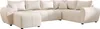 A beige U-shaped sectional sofa with multiple throw pillows, shown against a white background. Náhled obrázku produktu