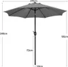 Yaheetech Sonnenschirm ø 270 cm Gartenschirm Knickbarer Produktbild-Vorschau 7