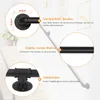 Diagrams and text highlighting features of a black metal handrail system on a staircase. Produktbild-Vorschau
