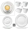 Venedig 18tlg Kaffeeservice Porzellan Weiß Tasse Untertasse Produktbild-Vorschau 4