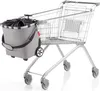 A shopping trolley with a grey fabric bag attached. Produktbild-Vorschau