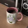 Kaffeebecher Rosa mit motivierenden Worten und Blumenrahmen Produktbild-Vorschau 5