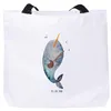 Mr. & Mrs. Panda Tote Bag Narwal Gitarre - Weiß - Geschenk, Produktbild-Vorschau 1