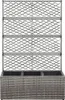 vidaXL Letto rialzato con traliccio 3 vasi 83×30×130cm Poly Anteprima dell’immagine prodotto 1