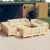 vidaXL 13-tlg. Garten-Lounge-Set mit Creme Kissen Produktbild-Vorschau 2