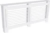 A white radiator cover with horizontal slats and a shelf on top, presented against a white background. Náhľad obrázku produktu
