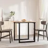 A dining table and chairs set up in a room with a cabinet and curtains. Produktbild-Vorschau