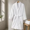 Bademantel Hotel Terry weiss Uni Baumwolle Saunamantel Produktbild-Vorschau 1