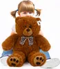 MONZANA® Teddybär L - XXXL 50-175cm Weiches Fell Schleife Produktbild-Vorschau 2