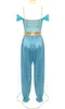 A full-body view of a blue princess costume laid flat against a white background. Produktbild-Vorschau