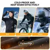 Collage of three lifestyle images showing people wearing the product in cold weather activities, with a close-up of the fabric lining. Podgląd zdjęcia produktu