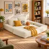 3-in-1 Schlafsofa, 170x90x60cm Cremeweiß, 2-Sitzer Produktbild-Vorschau 2
