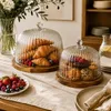 Glashaube mit geripptem Glas und Serviertablett aus Produktbild-Vorschau 3