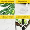A collage of four images showing details of a seat cushion with a leaf pattern, including its stitching, ties, and how it is attached to a chair. Produktbild-Vorschau