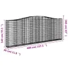 vidaXL Gabionen mit Hochbogen 2 Stk. 400x30x140/160cm Produktbild-Vorschau 7