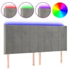 vidaXL LED Kopfteil Hellgrau 183x16x118/128 cm Samt -  Produktbild-Vorschau 3