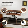 VonHaus Steh-Sitz Schreibtischaufsatz, Dunkel Holz 80 x 40 Produktbild-Vorschau 6