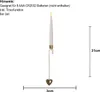 A white LED candle with a gold heart-shaped holder and a measurement scale indicating its size. Podgląd zdjęcia produktu