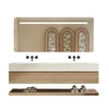 A modern bathroom vanity set with a double sink, mirror, and shelf. Anteprima dell’immagine prodotto