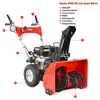 A diagram of a snowblower with numbered labels pointing to different parts. Produktbild-Vorschau