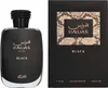 A black perfume bottle and its packaging are displayed against a white background. Anteprima dell’immagine prodotto