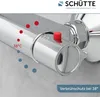 Close-up of a chrome shower faucet with temperature indicators. Produktbild-Vorschau