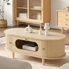 Merax Couchtisch mit 1 Schublade und Rolltür, Sofatisch Produktbild-Vorschau 4