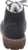 A close-up rear view of a gray boot with a white fuzzy lining. Voir les images du produit
