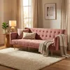 Modernes clic clac 3-Sitzer Samt Schlafsofa Caullae goldene Produktbild-Vorschau 2