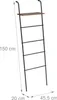 Scala portasciugamani Relaxdays, 4 pioli, ripiano, A x L x Anteprima dell’immagine prodotto 4