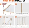 A four-step visual guide for assembling a gold geometric stand. Podgląd zdjęcia produktu