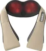 A beige neck massager with red heating elements is shown against a white background. Produktbild-Vorschau