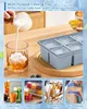 Eiswürfelform Silikon 2er Set mit Deckel, große 5x5 cm XXL Produktbild-Vorschau 6