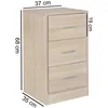 Chevet OLAV Table de nuit en bois moderne avec 3 tiroirs Voir les images du produit 3