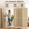 HOMCOM: Biombo con 4 paneles de bambú trenzado a mano, Vista previa de la imagen del producto 6