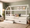 Hausbett  Kinderbett Massiv Hochbett Spielbett Jugendbett Produktbild-Vorschau 1