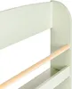 Close-up view of a light green shelf with a wooden rod. Náhled obrázku produktu