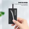 A hand holding a black wireless charging receiver with text overlays. Produktbild-Vorschau