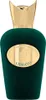 A product shot of a green perfume bottle with a gold cap and label. Produktbild-Vorschau
