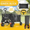 TRESKO® Bollerwagen faltbar 300L mit Bremse Schwarz | Produktbild-Vorschau 2