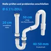 Röhrengeruchverschluss 1 1/2 Zoll x 40/50 mm mit flexiblem Produktbild-Vorschau 3