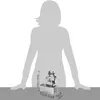 A silhouette of a person is shown next to a metal figurine, with dimensions indicated by lines and text. Produktbild-Vorschau